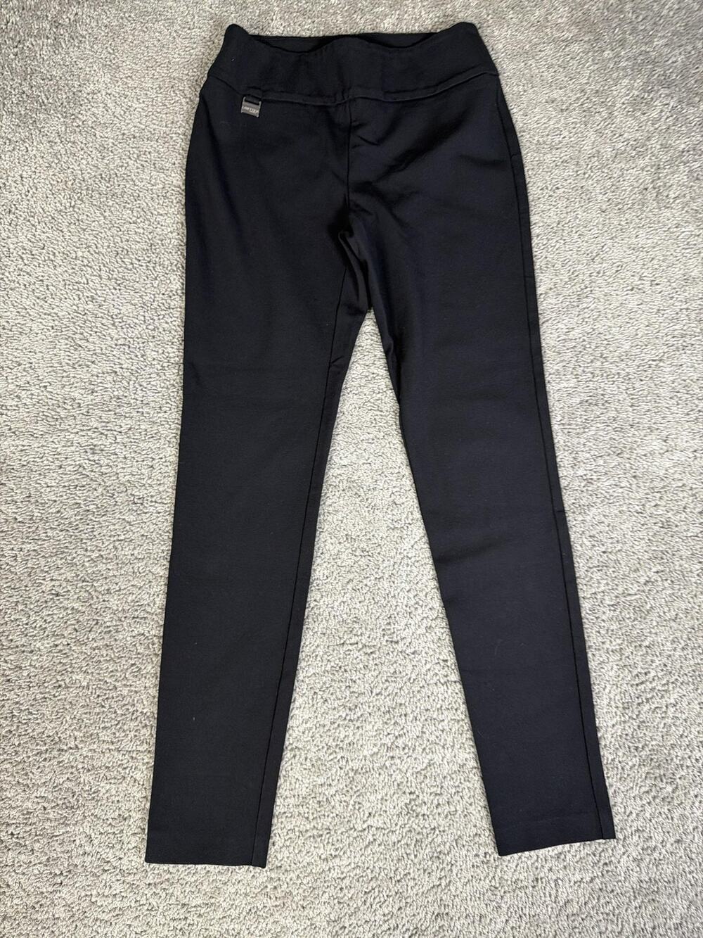 Lisette Pants Womens 4 Black Ponte Slim Pull On Stretch Elastic Waist 28 Inseam